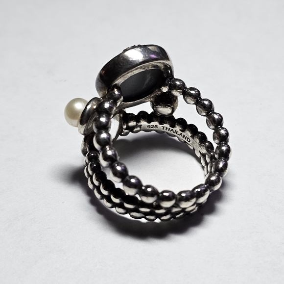 Genuine Druzy Quartz, Pearl, and Crystal Ring Size 7! - Picture 4 of 8